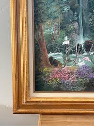 Tropical Vintage Painting by Patricia and Elizabeth Hubbell 1984 Gold Frame at 1stDibs | elizabeth hubbell paintings