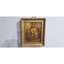 Dancing Couple, 19th Century, Oil on Board, Framed | Chairish