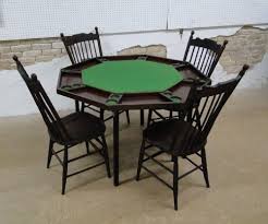 Sold at Auction: Vintage Folding Poker Table w/ 4 Chairs 47 ...