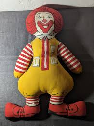 Vintage Ronald McDonald Clown Flat Plush Toy 16" McDonalds ...