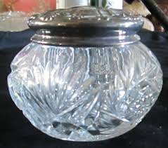 Antique Cut Glass Jar Fan & Pinwheel Pattern With Silver ...