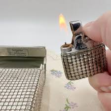 Authentic Glomesh Working Lighter & Cigarette Case Hinged ...
