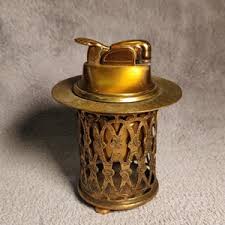 Vintage Midcentury Evans Table Lighter - Ornate Brass Base - Handmade, Signed "tricia Design '66" - Working Table Lighter - Etsy UK