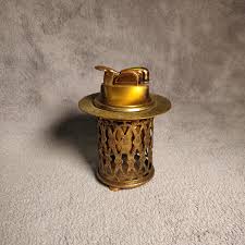 Vintage Midcentury Evans Table Lighter - Ornate Brass Base - Handmade, Signed "tricia Design '66" - Working Table Lighter - Etsy