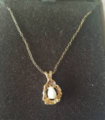 1983 Ronte' of Hollywood 14k Gold Vermeil Genuine Opal ...