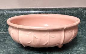 Vintage Nelson McCoy Pottery Peach 3 Footed Low Bowl Planter ...