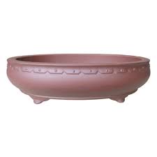 22" Carved Rim Oval Unglazed Bonasi Pot with Nailheads