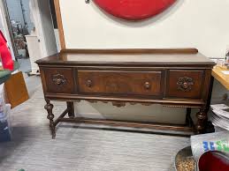 Vintage Wooden Meekins Packard & Inc. Credenza/Sideboard ...