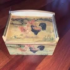 Other | Lovely Small Wooden Box With Painted Rooters | Poshmark