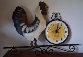 Primitive Rooster Clock Metal | eBay