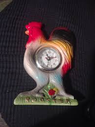 Rooster Chalkware Clock MCM | Mercari