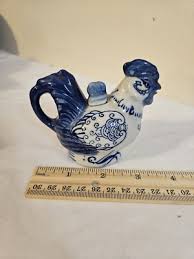 Vintage Blue & White Rooster Chinese Porcelain Creamer | eBay