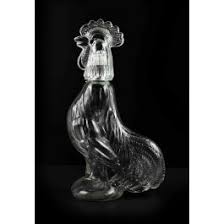 Vintage Glass Rooster Shaped Bottle by Anonymous in ...