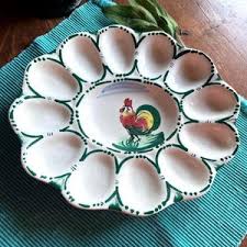 Vintage Rooster Hand Painted Egg Plate - Etsy