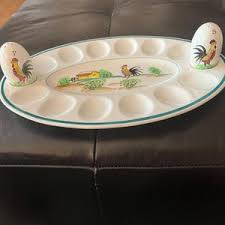 Vintage Deviled Egg Platter With Salt and Pepper Shakers - Etsy