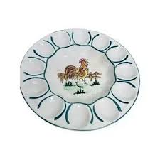 Dining | Vtg Easter Rooster Ceramic Develed Egg Serving ...
