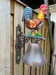 Rooster Wall Bell – Iron Sculpture. 64cm - 9Kg – Bronze Decor