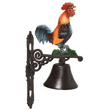 Cockerel Rooster Chicken Bell Cast Iron Sign Door Wall Fence ...