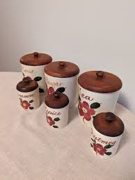 1950s MCM Japanese Ceramic Kitchen Canister Set: Hand-painted Floral Decor - Etsy Canada