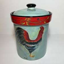 Susan Winget Rooster Cookie Jar Canister Certified ...