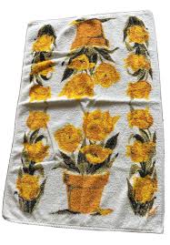 Vintage Yellow Bath Hand Towel Mid Century Modern Kitschy MCM | eBay