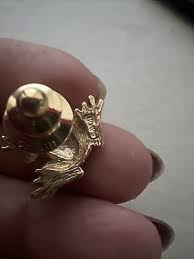 Vintage Avon Gold Tone Frog Emerald Green Lapel Pin Tie Tack | eBay