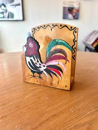 Vintage Hand-painted Rooster Napkin or Letter Holder – Kamei ...