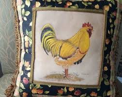 Hand Painted Decorative Pillow County French Hen #P06 - Etsy