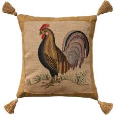 Mina Victory Vintage Rooster 20" x 20" Beige Indoor Throw ...