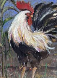 Sold at Auction: 20th C. Sheri Burns Mixed Media Rooster