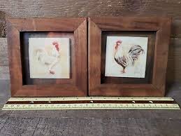 Pair Vintage Framed Poulet Tiles. Rooster | eBay
