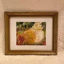 Rooster Hen Slate Painting,folk Art, Country Kitchen,rustic Farmhouse Decor - Etsy
