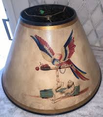 VTG Parrot Dog Style Crackle Lamp Shade Lined 10”T 17.5” Diam Base 7”Diam Top #2 | eBay