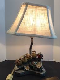 A Homestead Shoppe Bird Chorus lamp painted by unknown birds nest USED WORKS | eBay