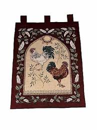 Rooster Chicken Woven Tapestry Throw Farmhouse Blanket Le Roost wood rod 36”x27” | eBay
