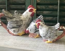 Rooster Hen Chicken Teapot Set; Farmhouse Teapot Sugar ...