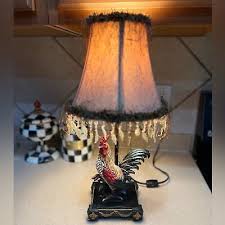 Petite Rooster 1-Light Table Multicolor Lamp with Shade ...