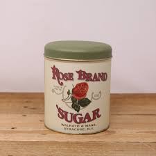 Vintage "rose Brand" Round Sugar Tin - Etsy