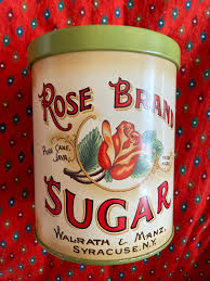 Vintage 1980s Tin Can ROSE BRAND SUGAR Collectible Box 80s ...