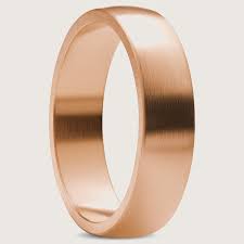 Ferrum | 6 mm Brushed Rose Gold-Tone D-Shape Ring | In ...