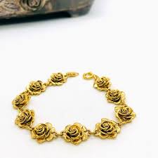 Vintage | Jewelry | Vintage Rose Flower Bracelet | Poshmark