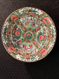 Vintage Porcelain Chinese Rose Medallion 9" Bowl Hand ...