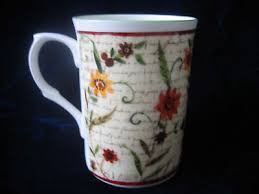 Rose Of England Bone China Mug / Multi Colored Flowers on ...