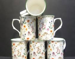 Set of 1/2/4/6/8 Mugs Meadow Flowers Fine Bone China Mugs ...