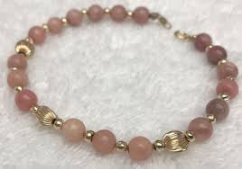 14k Yellow Gold and Pink Coral Bracelet 7 1/4” | eBay