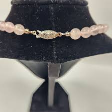 24” Rose Quartz Handknotted Bead Necklace | eBay