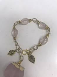 Rose Quartz Bracelet Pendulum With Golden Tones 692 | eBay