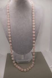 VINTAGE CHINESE EXPORT ROSE PINK QUARTZ ROUND BEAD NECKLACE ...