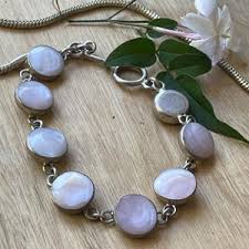 Mother of Pearl and Silver Bracelet, Rectangle, Natural Shell, Adjustable, Great Gift Idea - Etsy