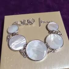 JTV | Jewelry | 2 Sided Bracelet Red Sponge Coral Motherofpearl Rhodium Over Sterling Silver | Poshmark